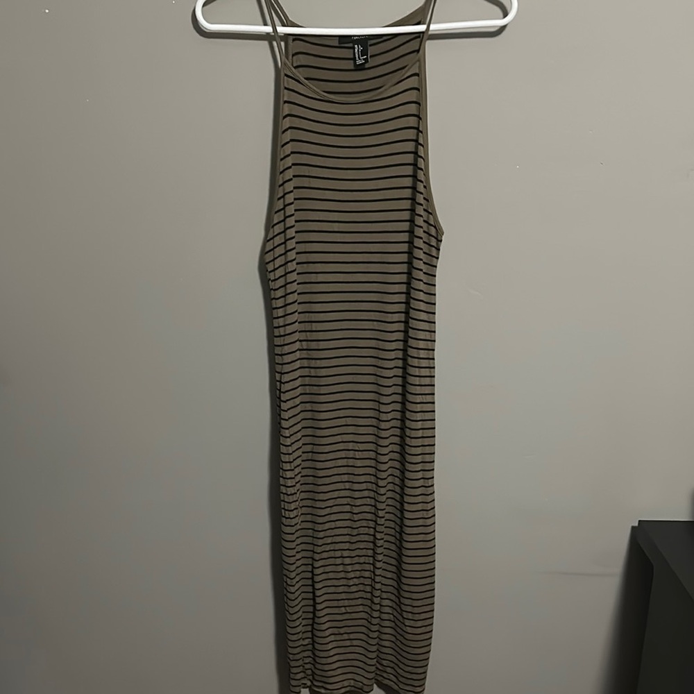Green & black Sleeveless Dress